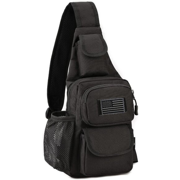 Tactical Sling Pack Military Molle Chest Crossbody Shoulder Bags with Patch